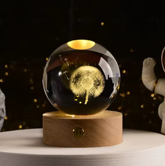 Kristallen Bol - LED Verlicht met Figuren